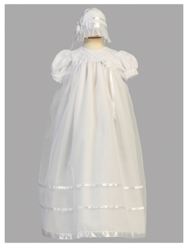 Embroidered organza long gown - size 12m
