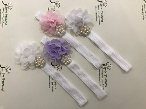Georgette Flower Pearl/Diamante