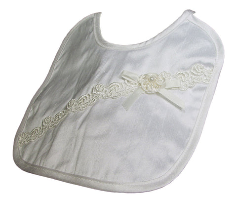 Silk Dupioni Bib with Flower