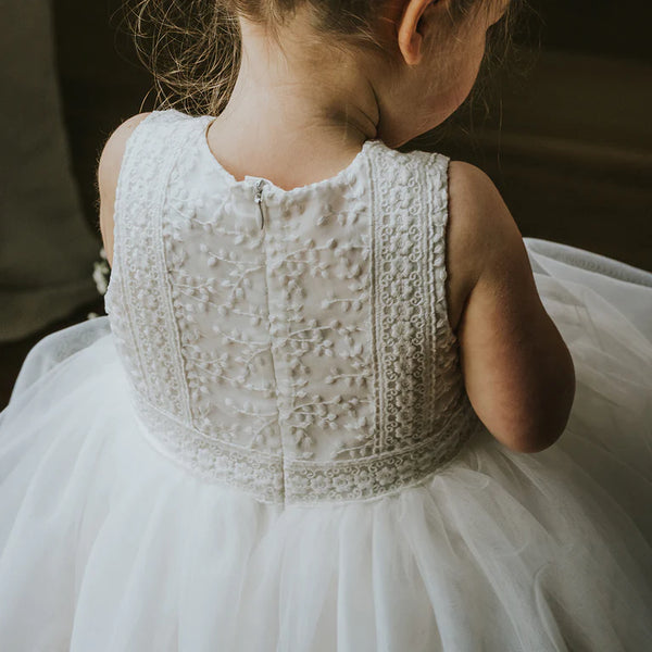 EMBROIDERED SLEEVELESS ORGANZA DRESS