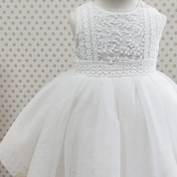 EMBROIDERED SLEEVELESS ORGANZA DRESS
